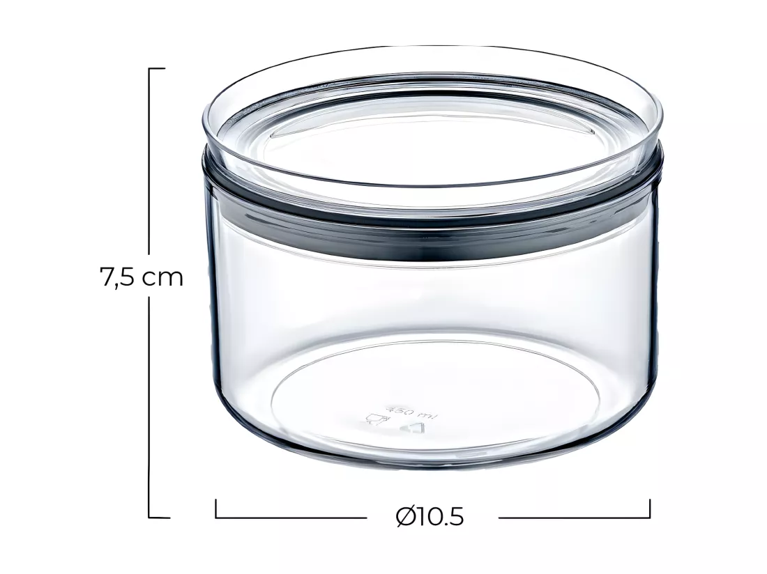 Petit récipient alimentaire rond hermétique Ø10,5x7,5cm 7house
