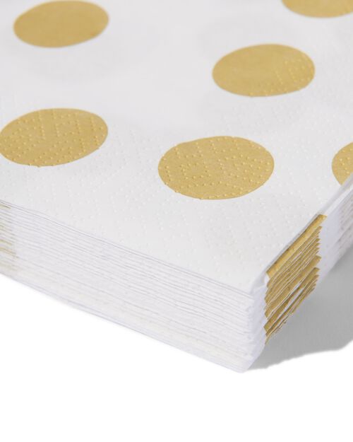 Serviettes pois dorés lot de 20
