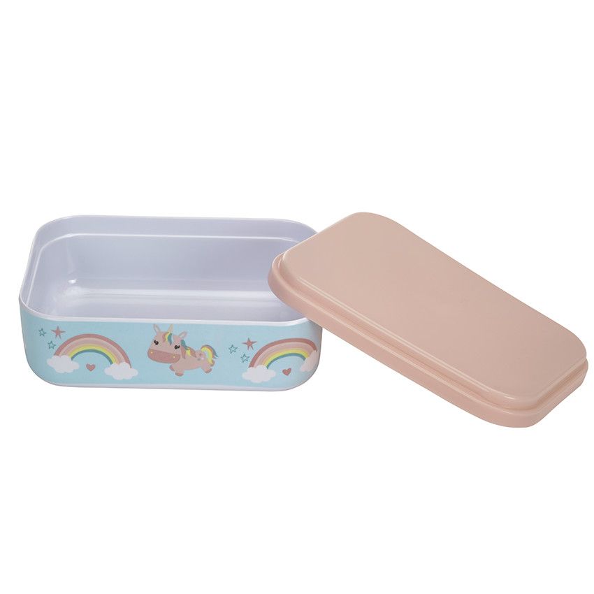 Lunchbox en mélaminé - Licorne - Ecru