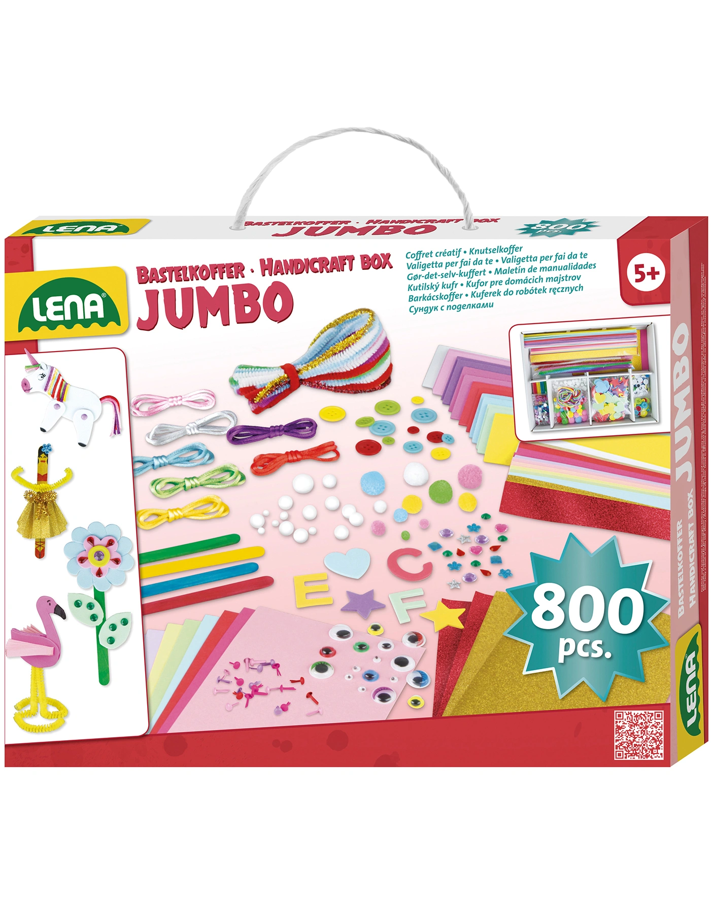 Bastelkoffer JUMBO PINK 800-teilig