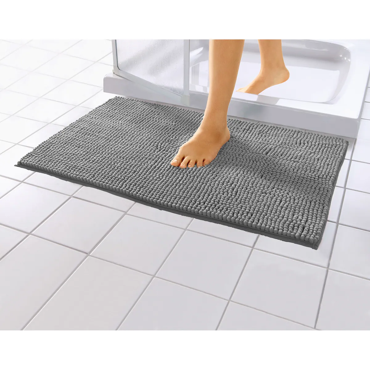 viva domo - Super-Soft-Badematte, 80x50 cm - grau
