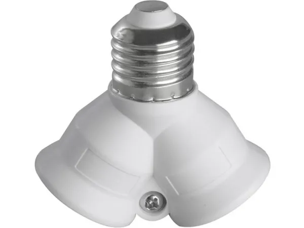 Heitronic Lampefatning-adapter E27 på 2x E27 230 V 60 W