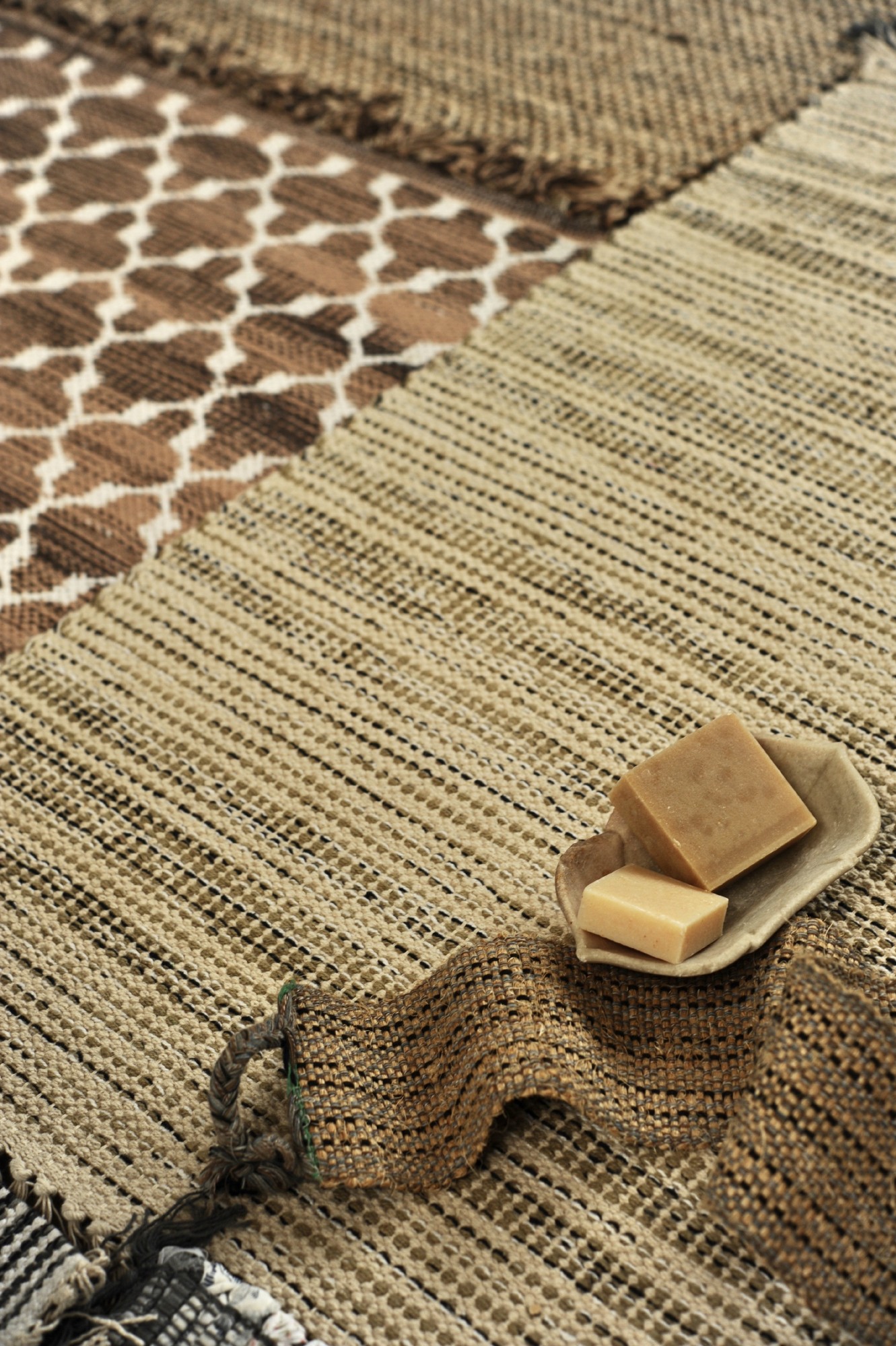 Mini-Rug 'Jorda', braun-weiß, T 60 cm, B 90 cm von fischer's lagerhaus