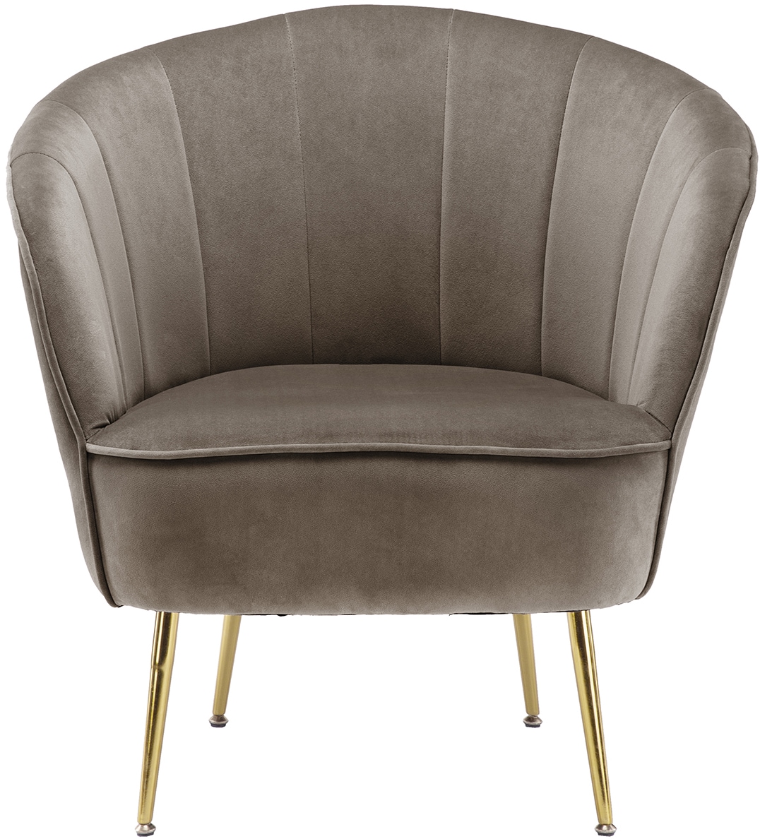 Kayoom Sessel »Loulan 125, gemütlicher Cocktail-Sessel, edler Samtbezug« 1 Stk. tlg. Cocktail-Sessel, Rückenlehne mit Ziernaht, Metallbeine in Gold
