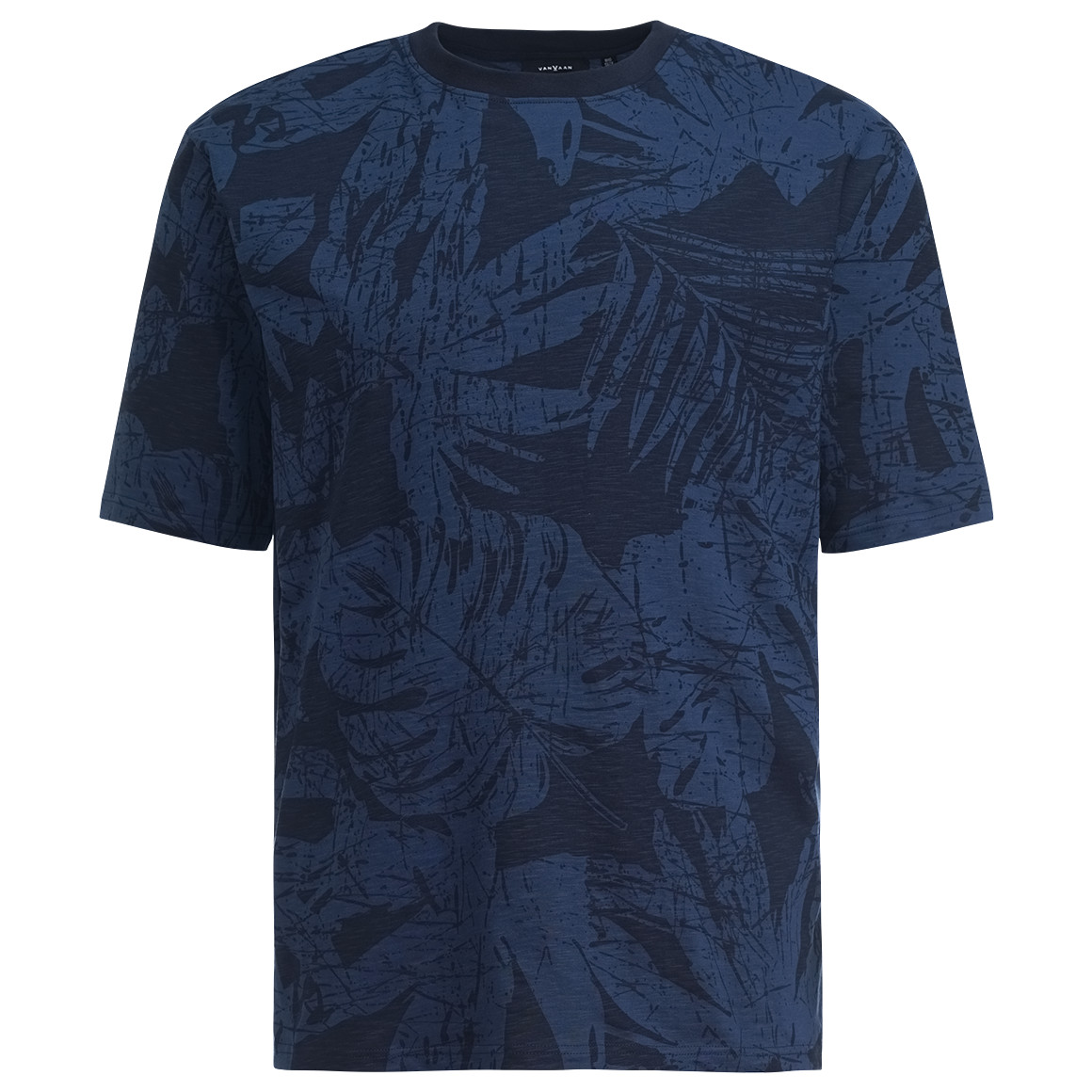 VanVaan Herren T-Shirt mit Allover-Muster dunkelblau