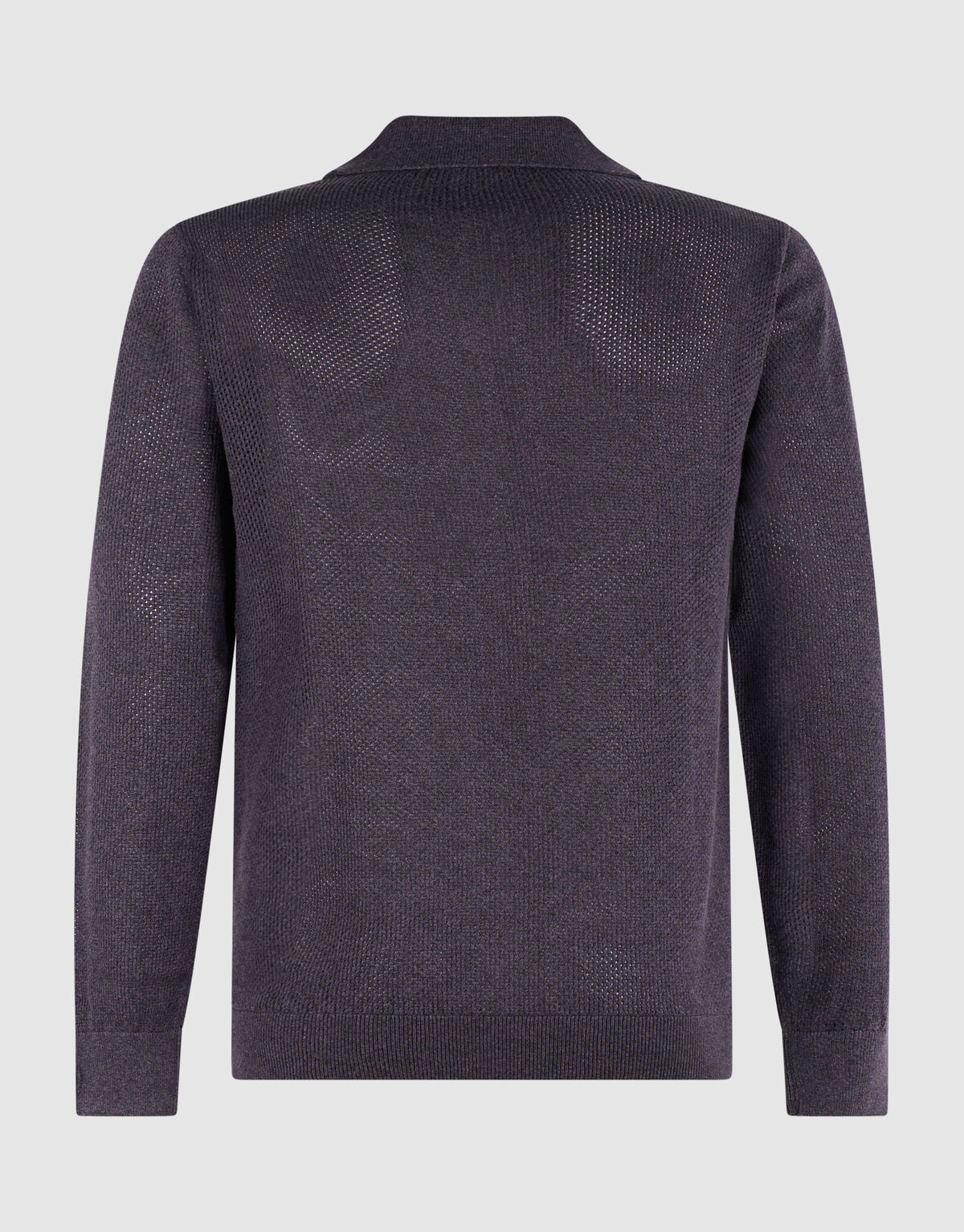 Longsleeve Knit Polo Donkerpaars