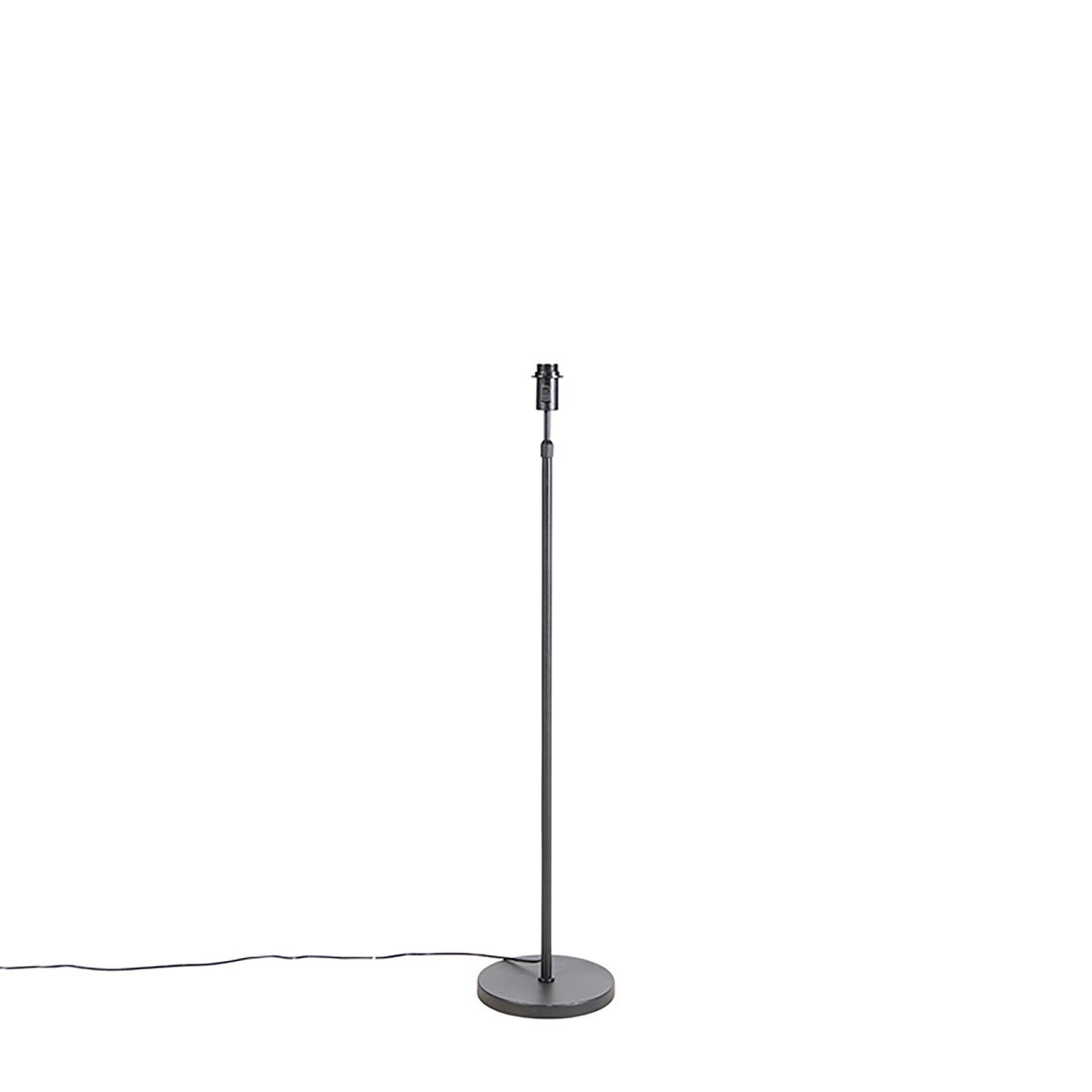 Vloerlamp zwart verstelbaar met kap lichtgrijs 50 cm - Parte