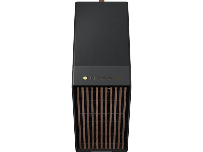 Fractal Design PC-Gehäuse North XL Schwarz Elegantes Gehäuse mit offener Front aus echtem Walnussholz