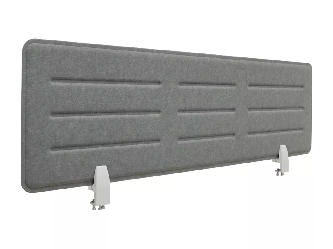 SVITA Bureau Paroi de séparation 118x34cm (lxh) Bureau Protection acoustique Fixation par serrage à poser Gris