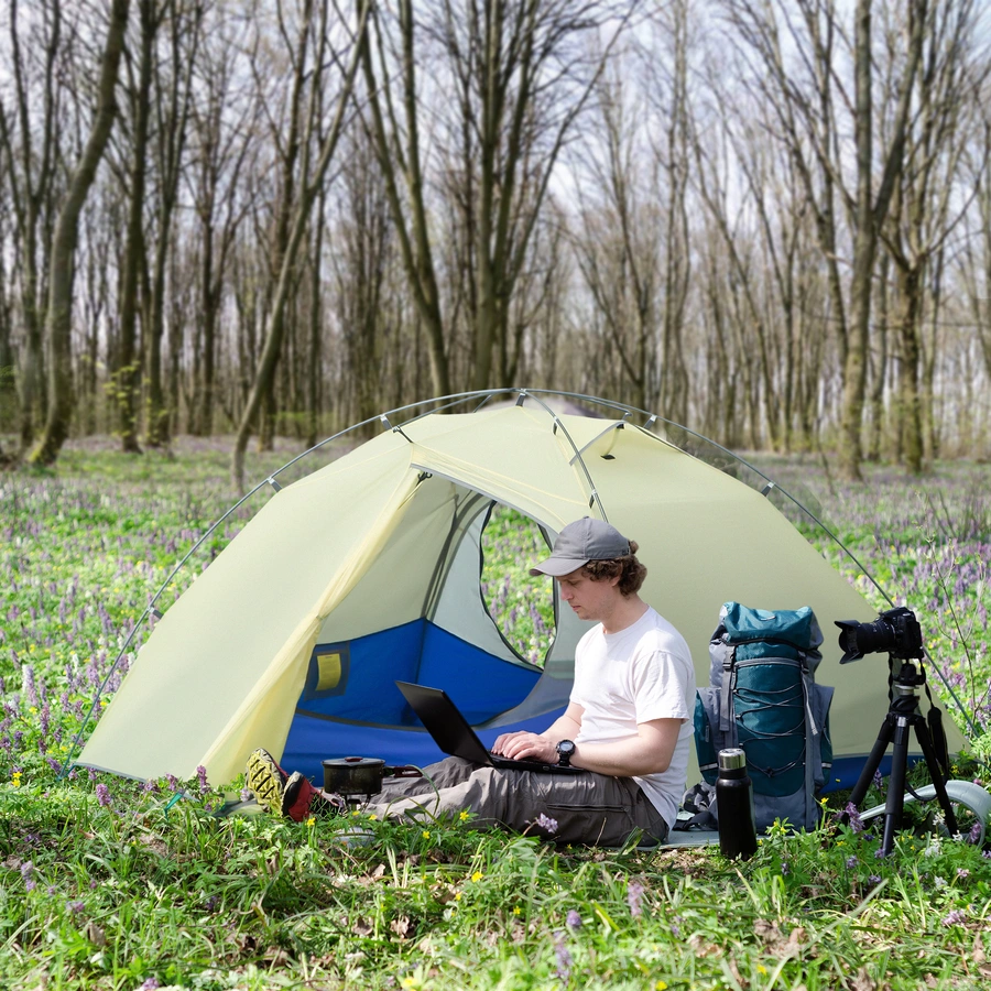 Outsunny Campingzelt mit Tragetasche weiß