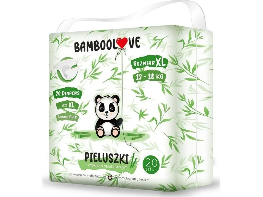 Bamboolove bleer med bambusfibre XL, 12-18 kg, 20 stk.