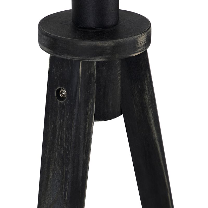 Landelijke vloerlamp tripod zwart - Tripod Classic