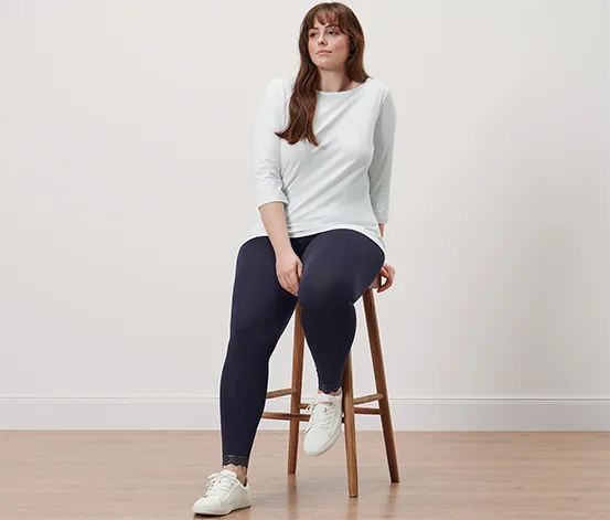 Leggings mit Spitzenborte