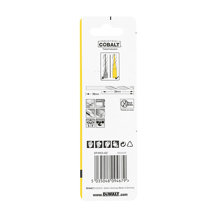 Foret métal 3,5 mm DeWalt Extreme, 2 pièces