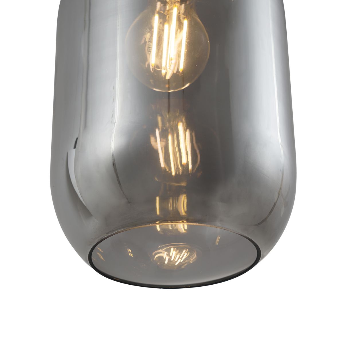 Moderne hanglamp zwart met smoke glas 3-lichts - Sheena
