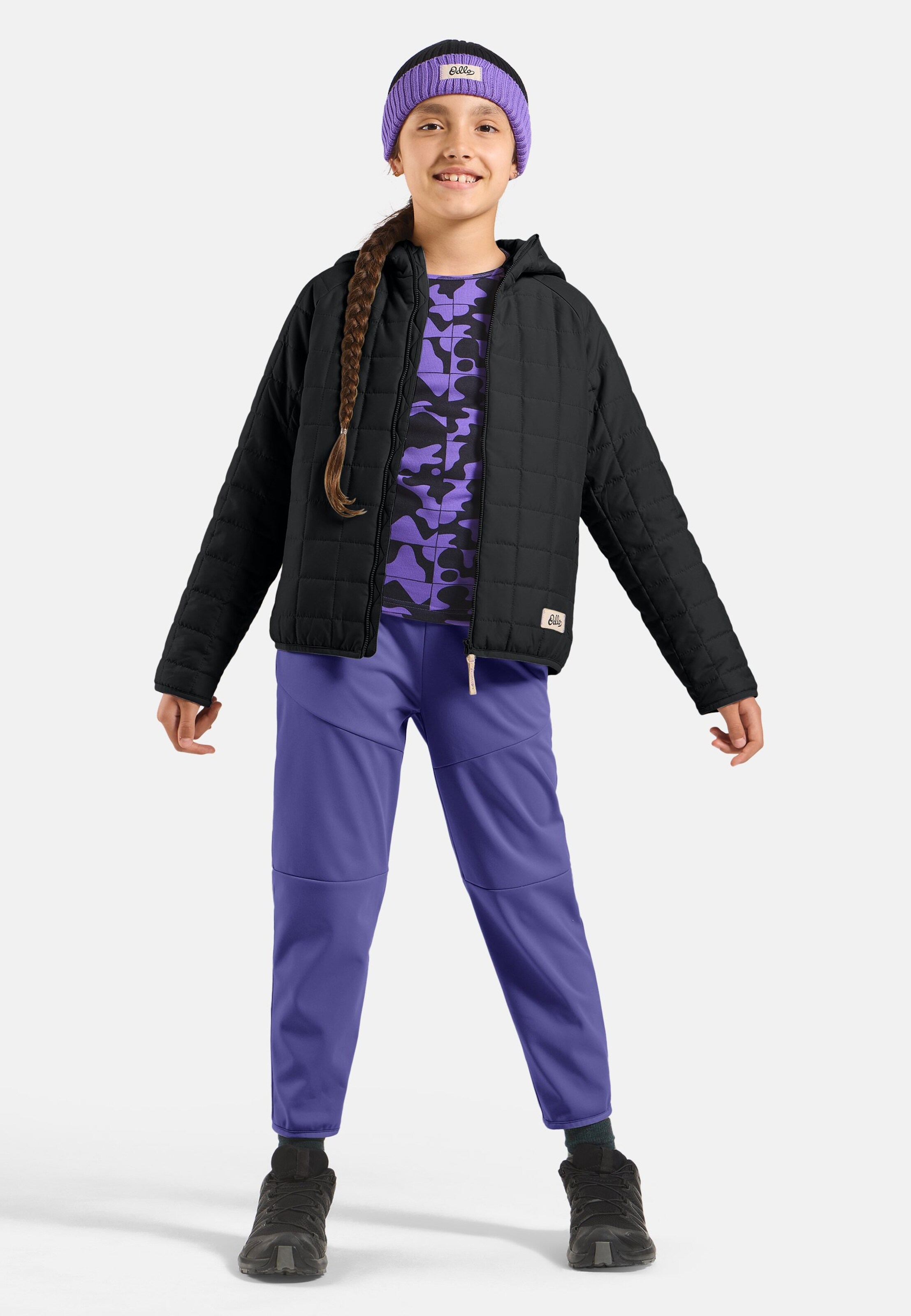 Winddichte Adventurer Isolationsjacke mit Kapuze für Kinder in black