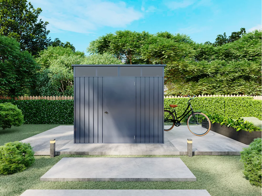 Abri de jardin métal en acier galvanisé gris anthracite 4,6 m² - CLAFTON