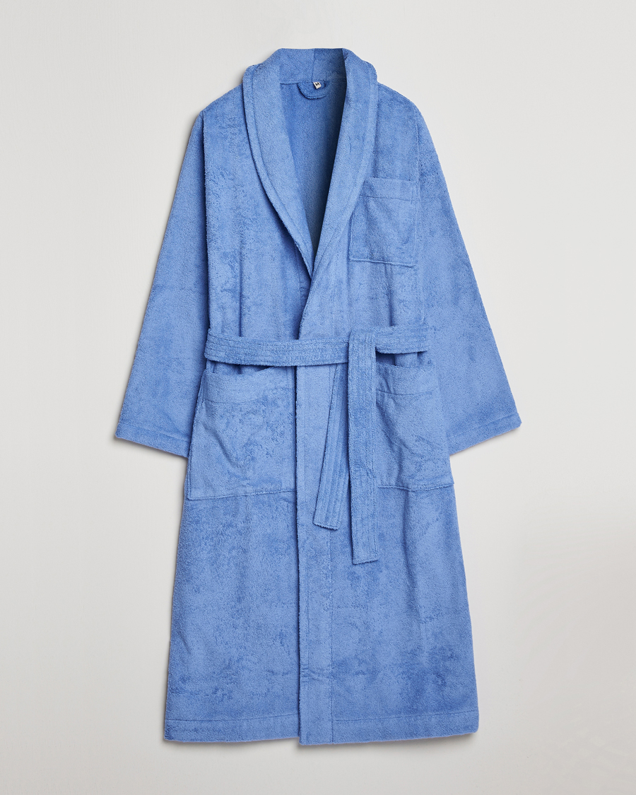Tekla Organic Terry Classic Bathrobe Clear Blue