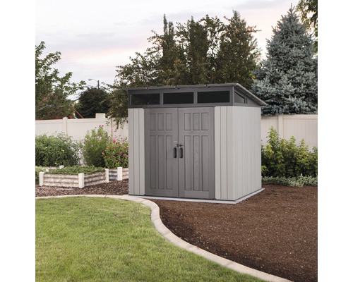 LIFETIME Merkur tuinhuis inclusief vloer, wandhaken en plank, 254 x 254 cm, grijs