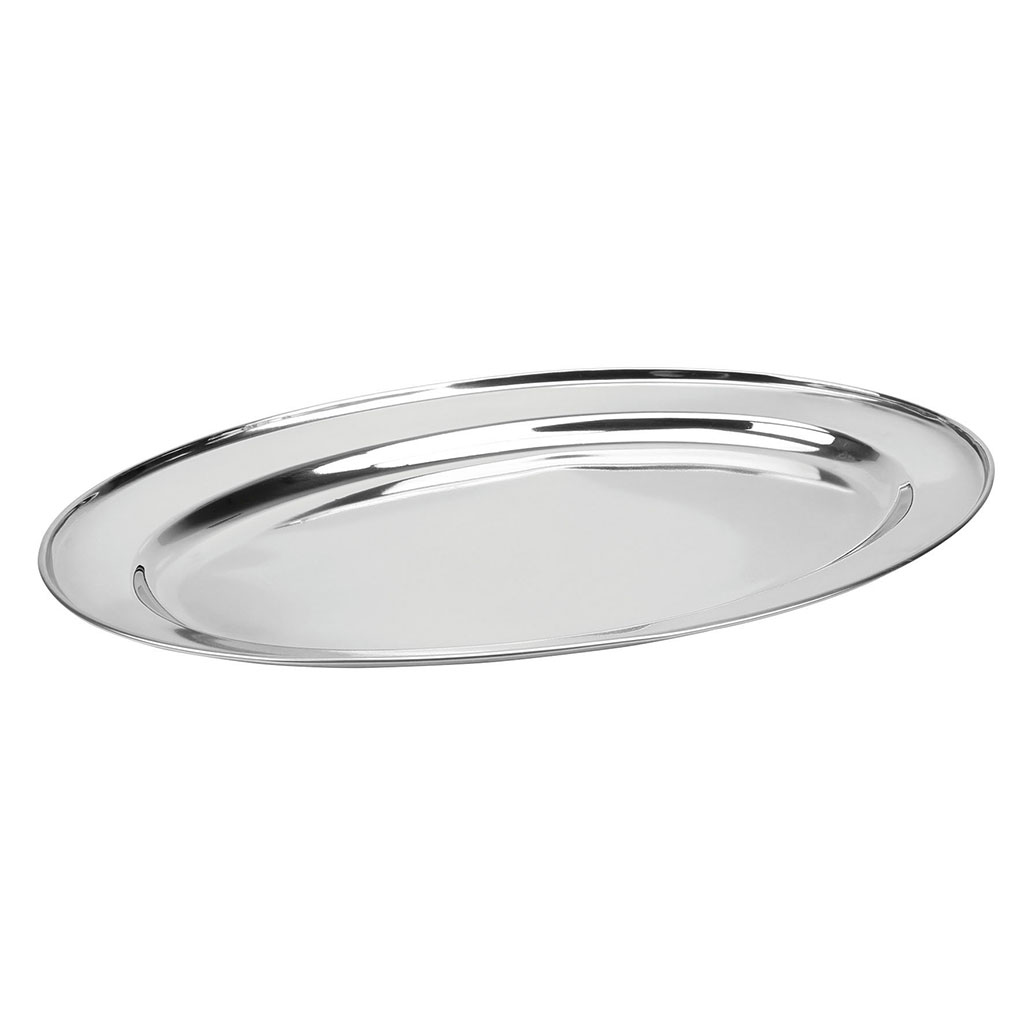 Plat de service ovale inox 35x23cm