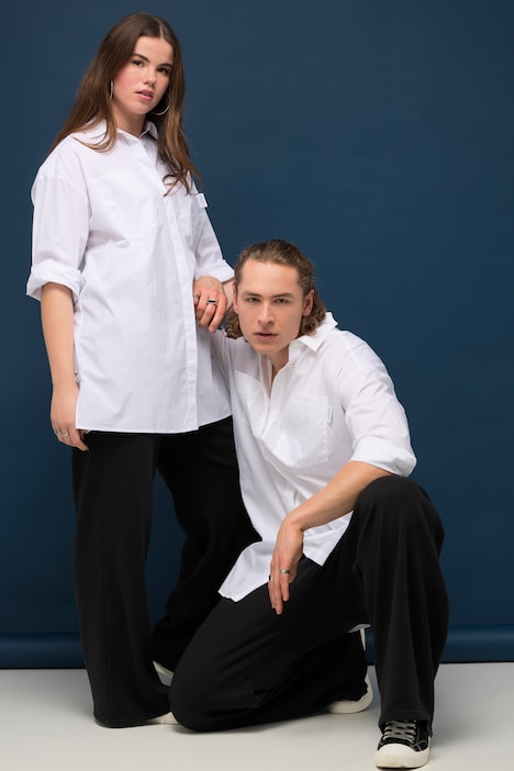 Oversized Hemd, Hemdkragen, Langarm, Unisex