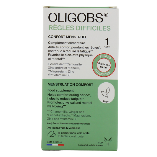 Oligobs Règles difficiles - Complément alimentaire confort menstruel