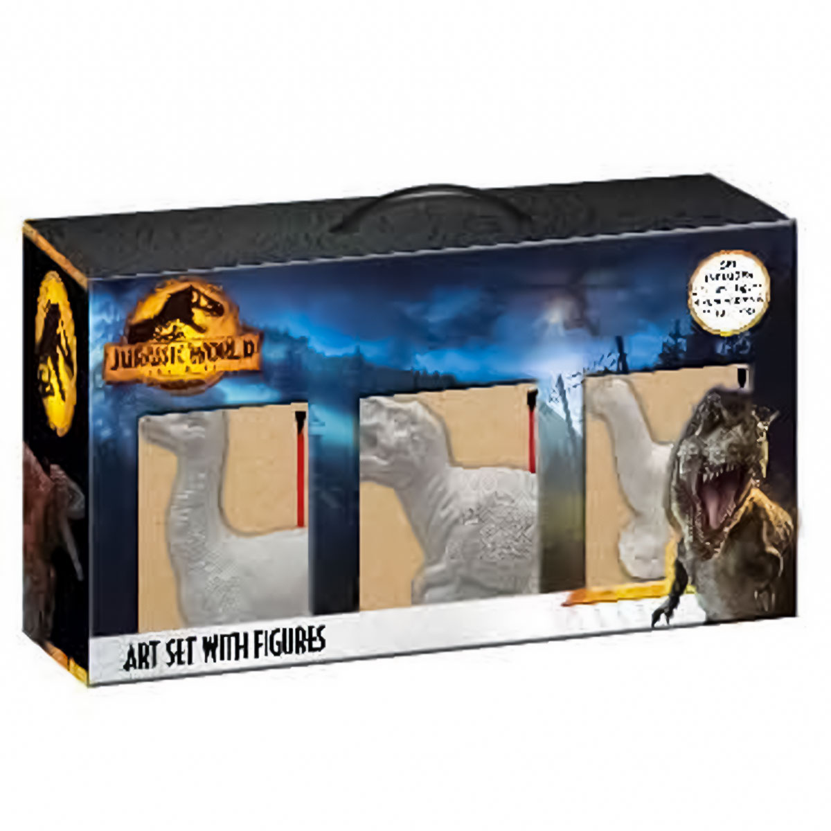 CONJUNTO DE 3 FIGURAS JURASSIC WORLD PARA PINTAR