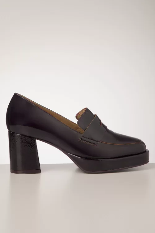 Miz Mooz Penni loafer stijl pumps in diep bordeauxrood