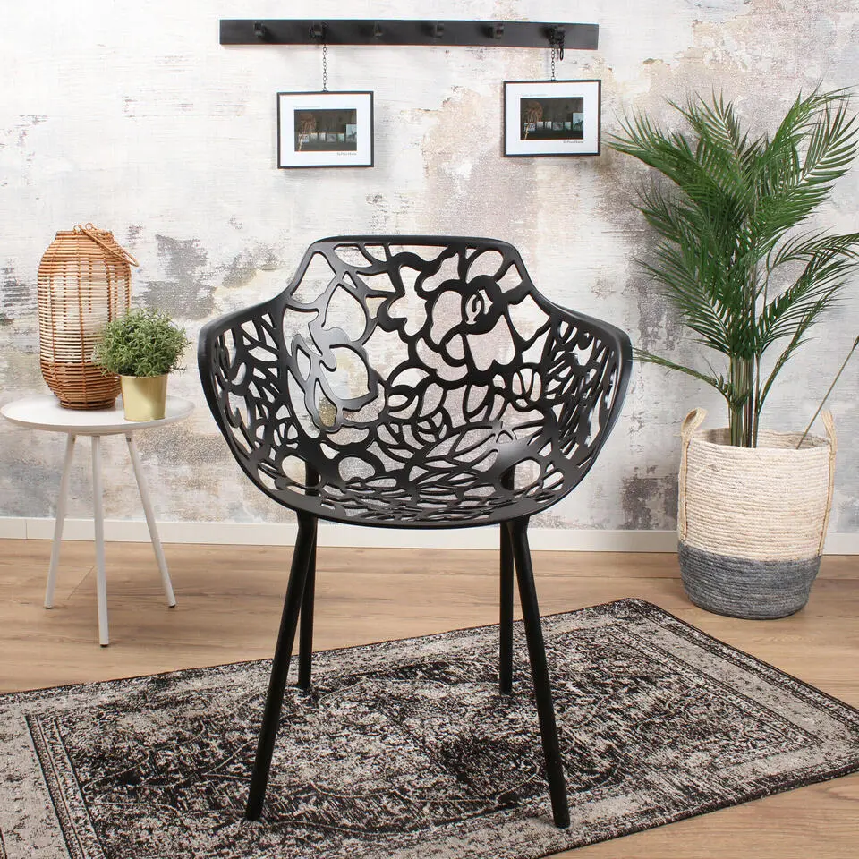 DS4U - Cast magnolia stoel met arm zwart