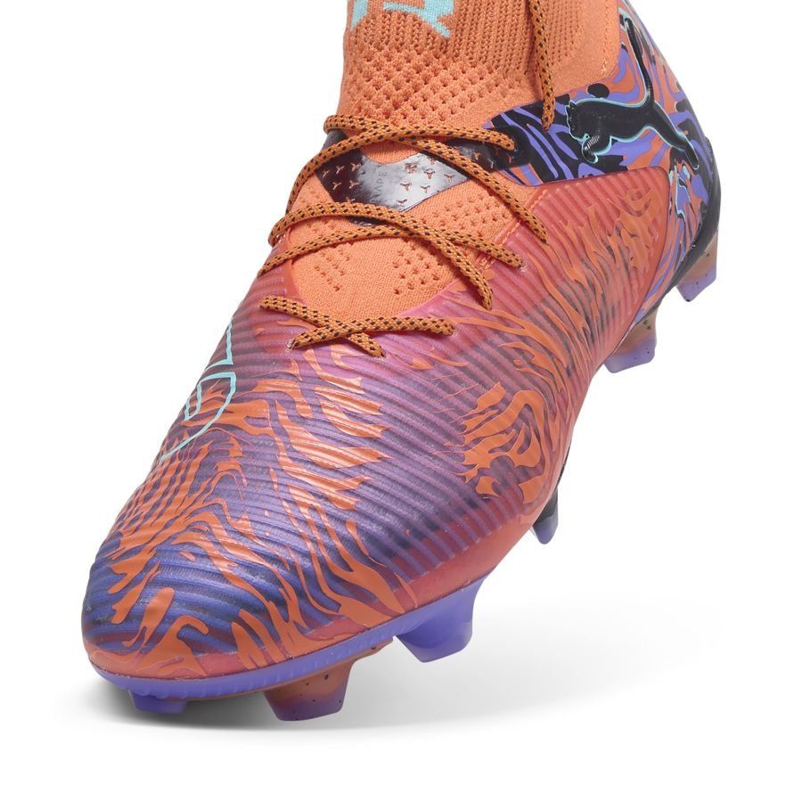PUMA Future 8 Ultimate FG Creativity - Orange Poppy/Dark Amethyst/Bleu/Noir ÉDITION LIMITÉE