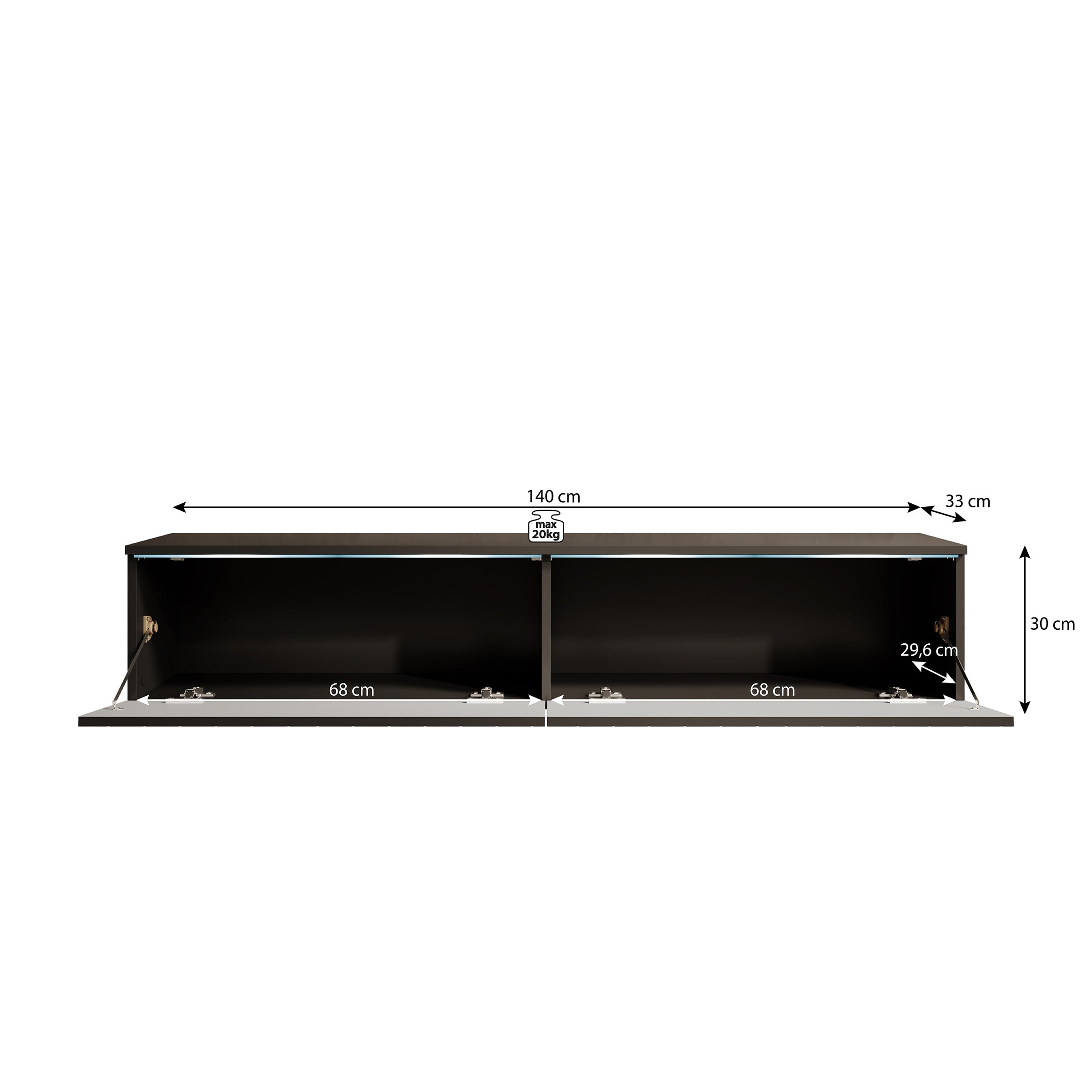 Dixon - TV-Meubel - Zwart visgraat - 140 cm