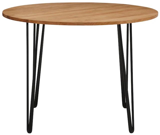 Home affaire Esstisch »Hairpin« Holztisch aus Eichenholz, mit Metallbeinen, Breite 100 cm