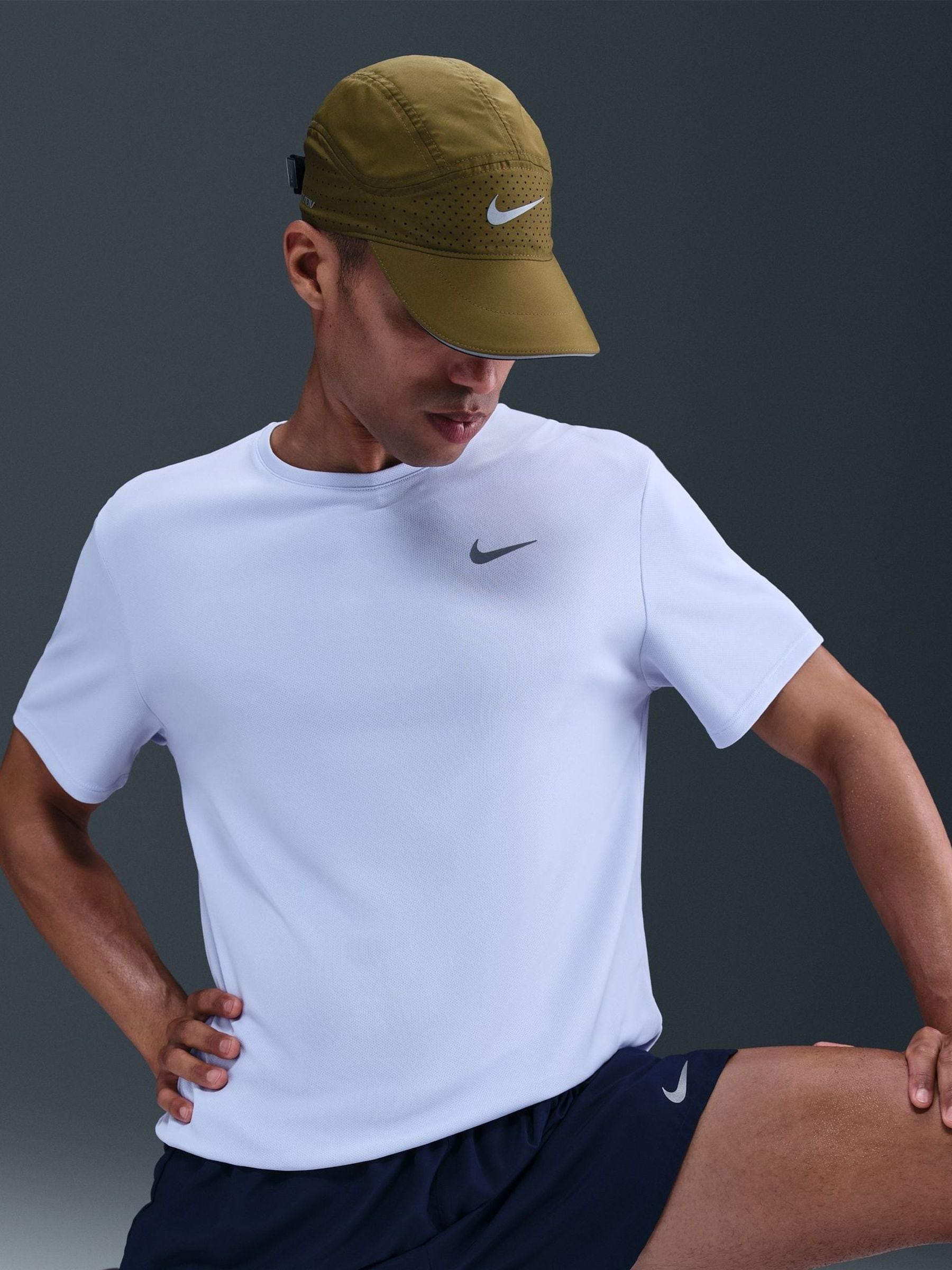 Ghost Blauw - Nike Dri-FIT Miler hardloop-T-shirt