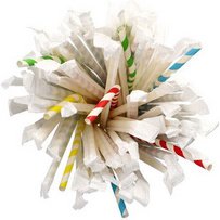 Paille en papier 'Stripes', couleurs assorties