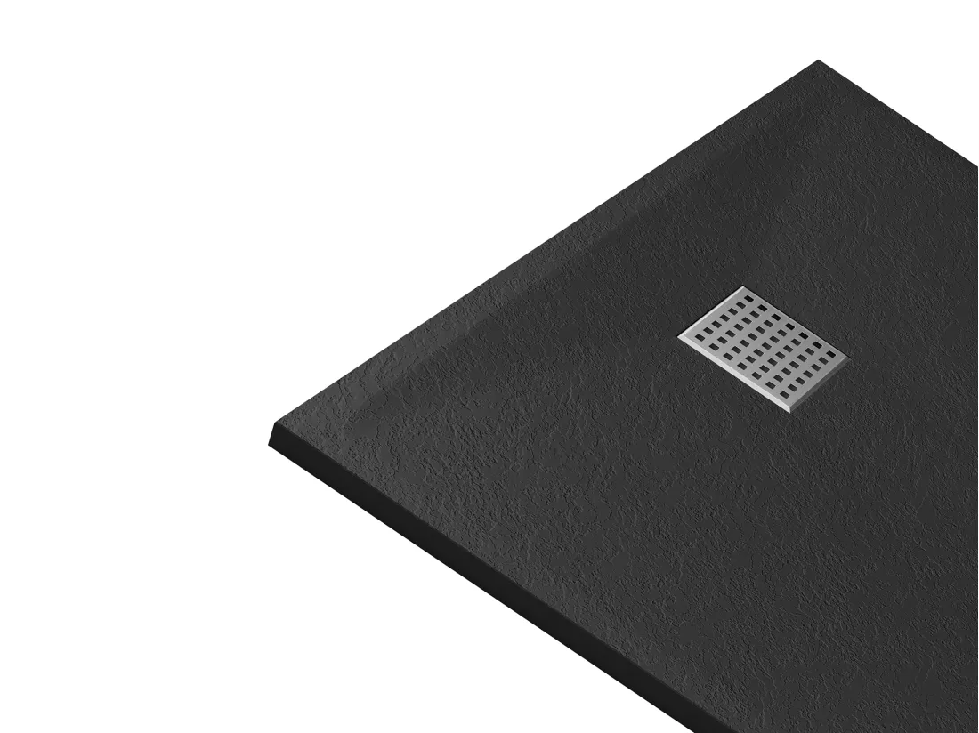Receveur extra-plat à poser ou à encastrer découpable en résine SMC - Noir - 120 x 80 cm - MIRNOSA