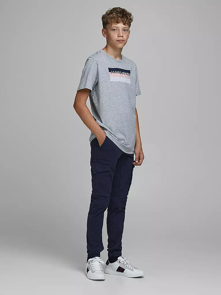 JACK & JONES Jungen Cargohose Slim Fit JJIPAUL blau