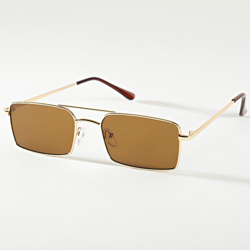 Lunettes De Soleil Marron Doré