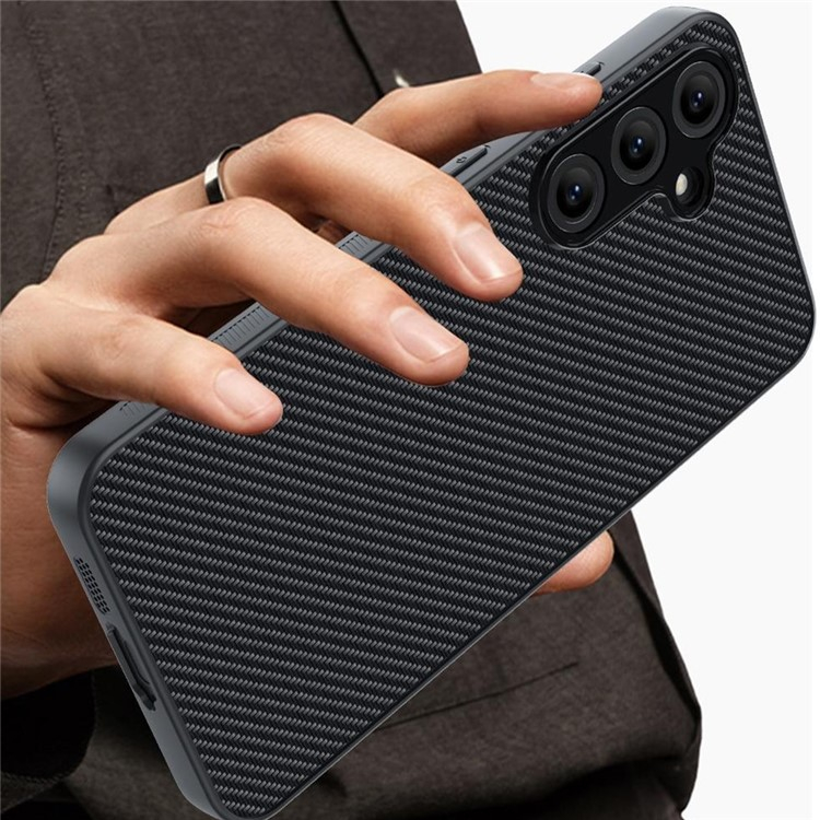 Samsung Galaxy S25  Plus Hybrid Hardcase Hülle im Carbon Leder Look - Schwarz