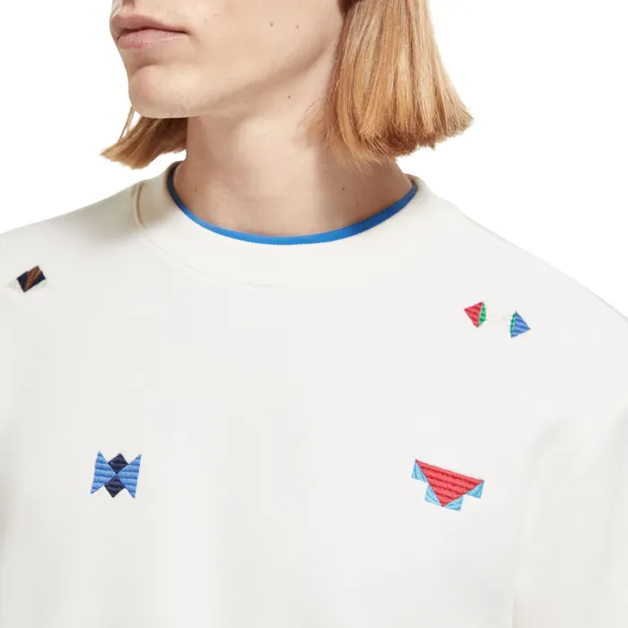 Scotch & Soda AOP Embroidery Sweater Heren