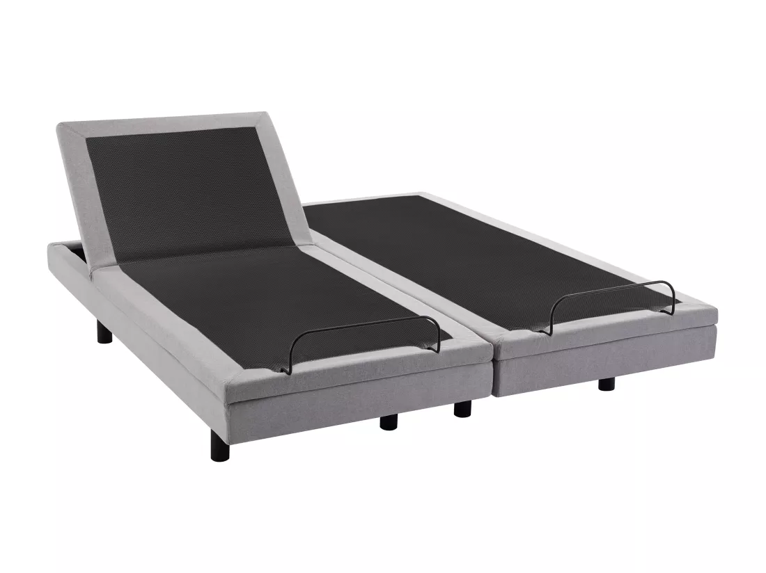 Sommier électrique de relaxation déco - 2 x 90 x 200 cm - Tissu - Gris - ALPANA de YSMÉE