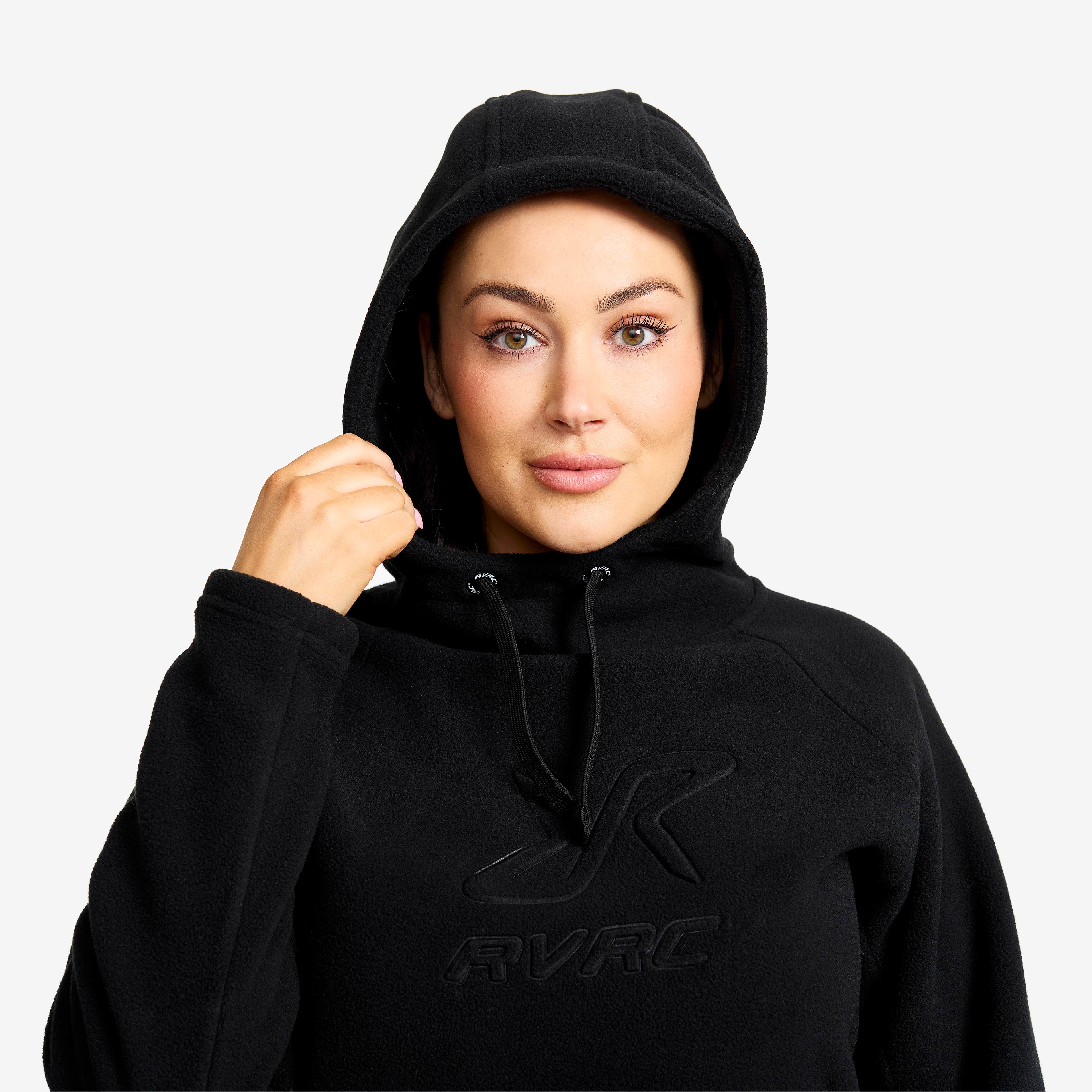 Polar Fleece Hoodie  Dame Black