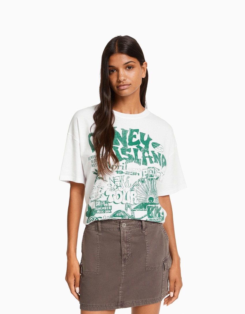 Camiseta de manga curta com estampa