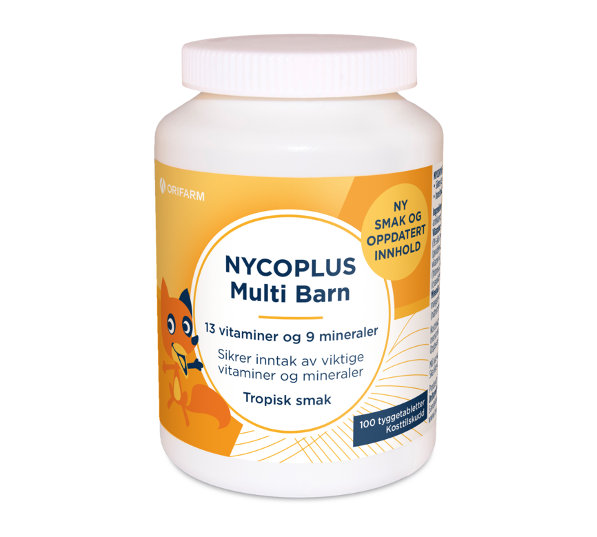Nycoplus multi barn tyggetablett med tropisk smak 100 stk
