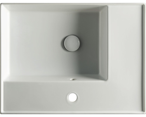 Jungborn QUATTRO wastafel, planchet links, 61 x 46 cm, glanzend wit