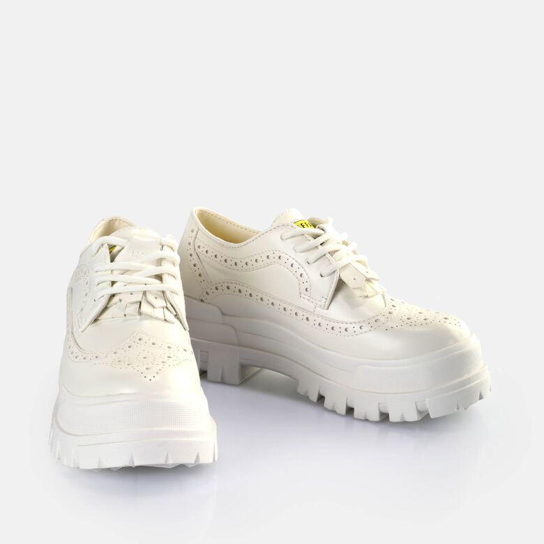 Aspha Brogue Chaussures basses véganes, blanc