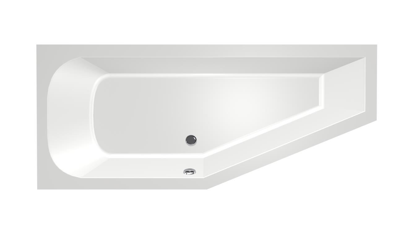 Xenz Lagoon Compact badkuip links 170x75x45cm wit