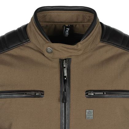 Blouson Helstons CRUISER TISSU-CUIR - Vert