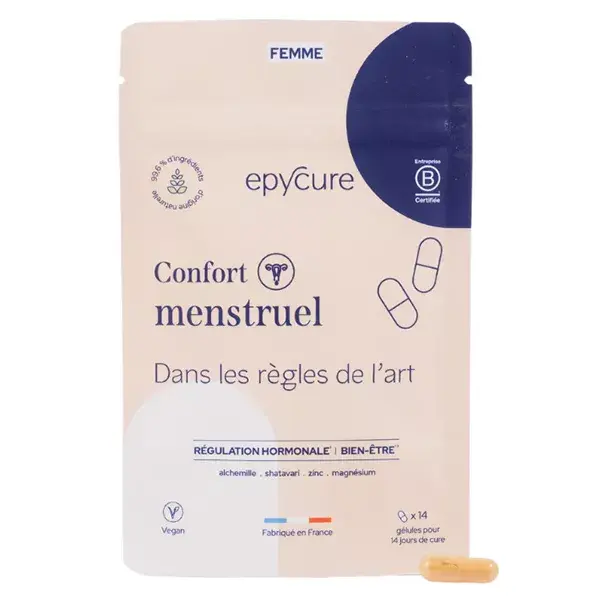 Epycure Alívio da Menstruação Feminina para Reduzir o Desconforto - 14 cápsulas