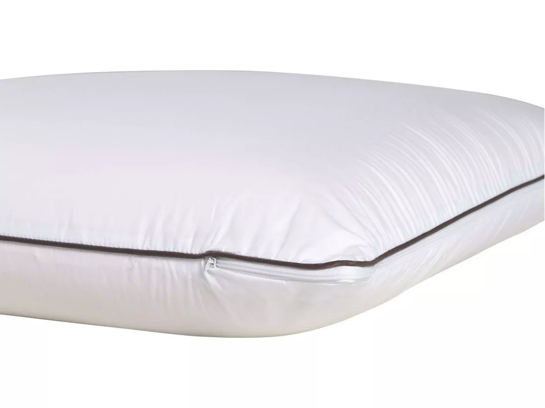 Lot de 2 oreillers mousse mémoire végétale et taies d'oreillers percale Someo 60x60