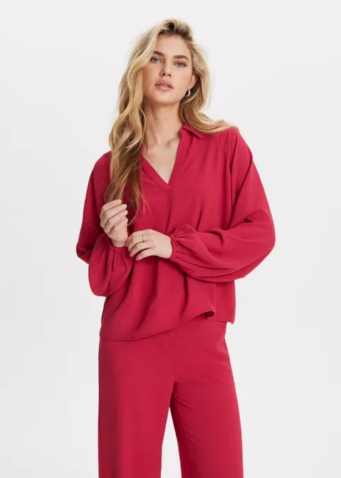 Top met plooien paars (FUCHSIA)